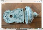 Fontein en toilet bloemmotieven blauwgroen, Ophalen