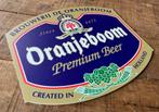 Oranjeboom bier  - reclamebord kunststof 28x25cm 2.jpeg, Ophalen of Verzenden, Zo goed als nieuw, Reclamebord, Plaat of Schild