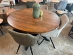 Magazijn leegverkoop ronde eettafel mangohout matrix zwart, Huis en Inrichting, Woonaccessoires | Overige, Nieuw, Ophalen of Verzenden