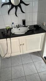 Badkamer douche wasbak met mooie zwarte dekplaat en  kast, Huis en Inrichting, Badkamer | Badkamermeubels, Ophalen, Gebruikt, 100 tot 150 cm