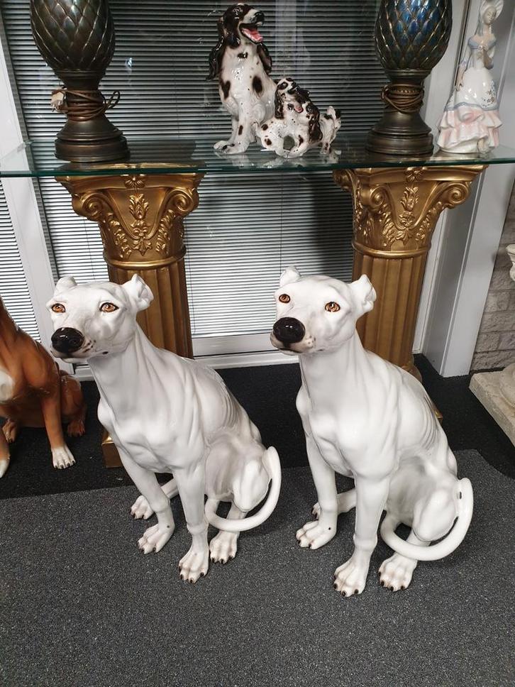 Keramieke Hazewind hond, Verzamelen, Beelden en Beeldjes, Gebruikt, Dier, Ophalen