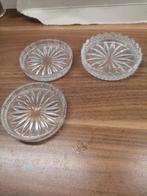 Set van 3 vintage glazen onderzetters, Ophalen of Verzenden, Gebruikt, Glas of Kopje