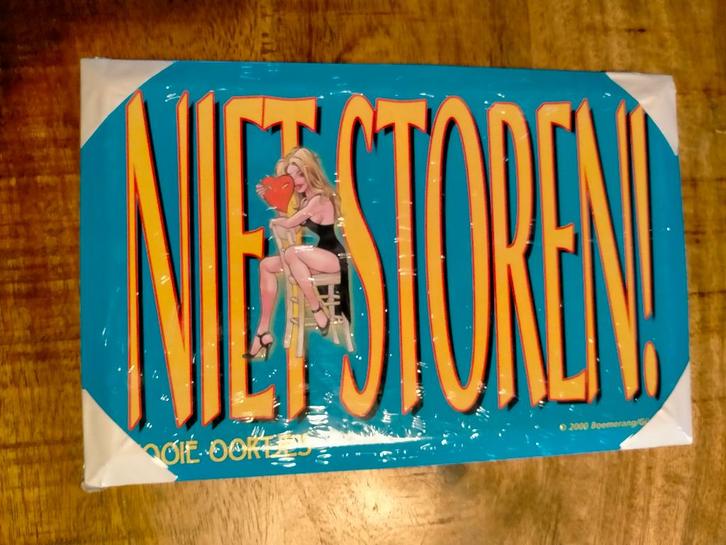 Rooie Oortjes Niet Storen 2000 Boemerang reclame bord bordje, Verzamelen, Stripfiguren, Zo goed als nieuw, Overige typen, Overige figuren