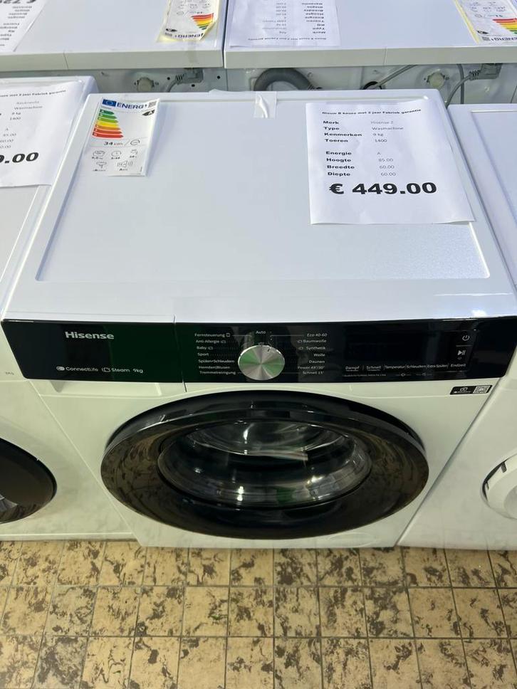 Hisense  wasmachine 9 kg 1400 toeren nieuw, Witgoed en Apparatuur, Wasmachines, Nieuw, Voorlader, 8 tot 10 kg, Minder dan 85 cm