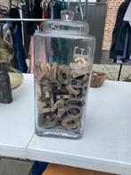 Riverdale glazen pot met houten letters decoratie set, Ophalen of Verzenden