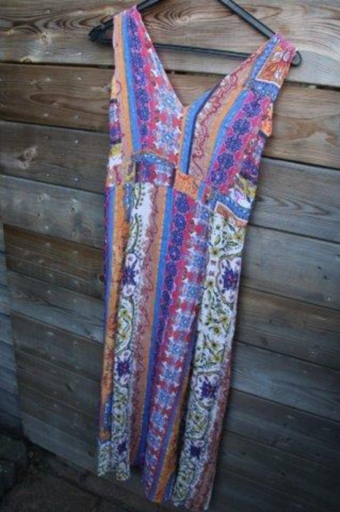 Jurk oranje/ blauw/ geel Desigual mt L Maxi dress Vaste OPRU, Kleding | Dames, Jurken, Zo goed als nieuw, Maat 42/44 (L), Overige kleuren