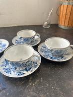 Blauw Saksen porseleinen theekopjes met schotels, Ophalen of Verzenden