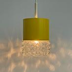 vintage design LAMP geel metaal bubbelglas Staff Leuchte MCM, Gebruikt, Ophalen of Verzenden, Glas, Minder dan 50 cm