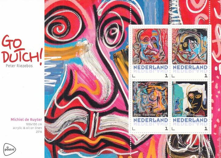 Nederland- 2017- Kunst- Go Dutch- 1- Riezebos- De Ruyter- P, Postzegels en Munten, Postzegels | Nederland, Postfris, Na 1940, Verzenden