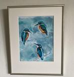 olieverf schilderij ijsvogels, Antiek en Kunst, Ophalen