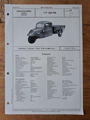 Goliath GD 750 sheet - 1955
