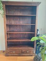 Koloniale teakhouten boekenkast, Huis en Inrichting, Kasten | Boekenkasten, Ophalen, 100 tot 150 cm, 200 cm of meer, Zo goed als nieuw