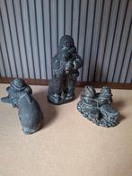 Set van drie spekstenen beelden, Antiek en Kunst, Ophalen of Verzenden