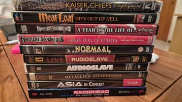 10 muziek DVD  radio head, asia,Metallica, audioslave,kaiser beschikbaar voor biedingen
