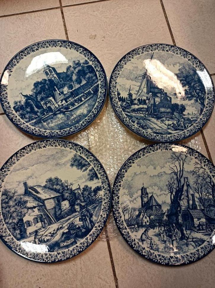 Delfts Blauw Chemkefa Jaargetijden borden, Antiek en Kunst, Antiek | Wandborden en Tegels, Ophalen of Verzenden