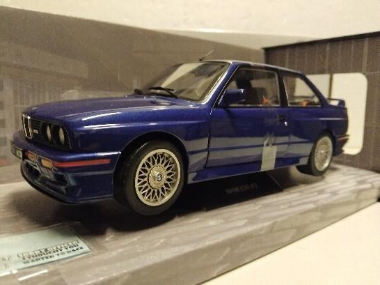 BMW M3 E30 mauritius blue 1990 Solid metal 1:18 KRD, Ophalen of Verzenden, Zo goed als nieuw, Auto, Solido
