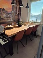 Zeer robuuste eettafel 2 bij 1 meter van geborsteld eiken., Huis en Inrichting, Tafels | Eettafels, Ophalen, Eikenhout, 200 cm of meer