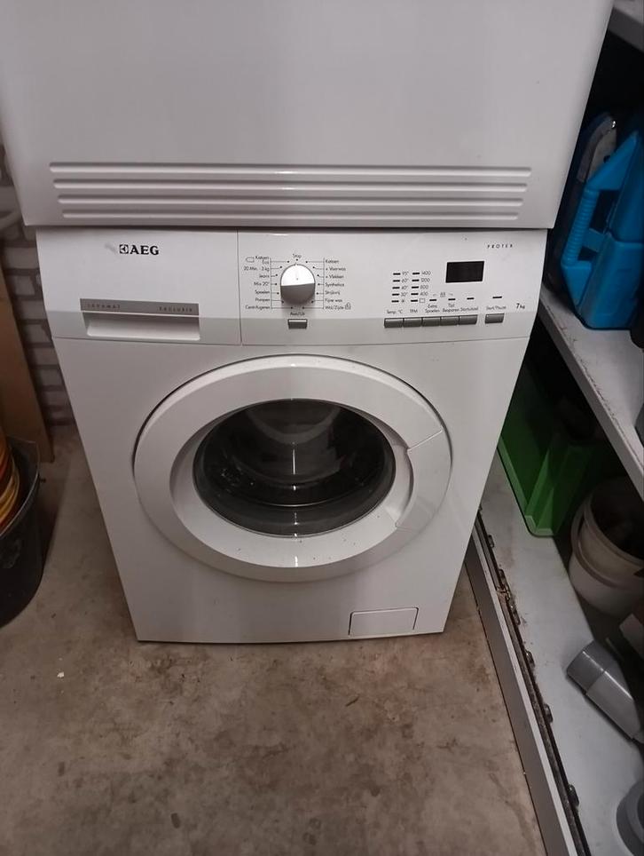 AEG Wasmachine & Droger Set, Witgoed en Apparatuur, Wasdrogers, Gebruikt, Voorlader, 6 tot 8 kg, 85 tot 90 cm, Ophalen of Verzenden