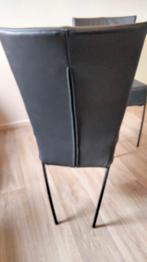 2 leren eetkamer stoelen, Huis en Inrichting, Stoelen, Ophalen, Twee, Zwart, Design