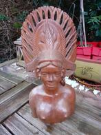 Houten Beeld "Dame met Hoofdtooi"  goed gesneden, Antiek en Kunst, Ophalen of Verzenden