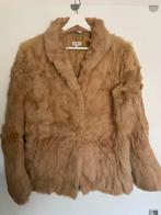 Korte bontjas beigekleurig merk Stefanel, Maat 38/40 (M), Bruin, Ophalen of Verzenden, Zo goed als nieuw