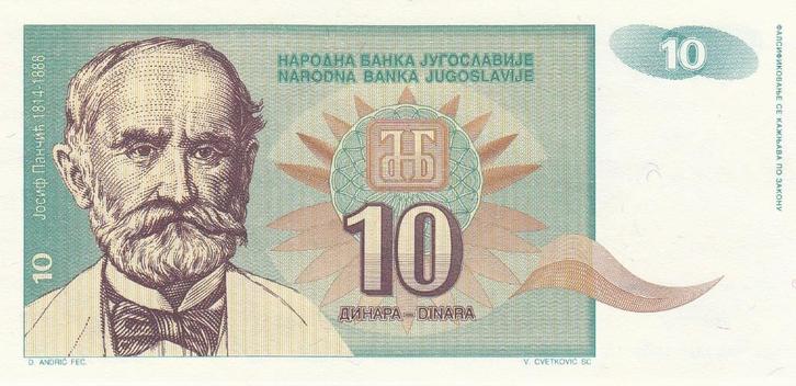 Joegoslavïe - 10 Dinar 1994 UNC - P138.a, Postzegels en Munten, Bankbiljetten | Europa | Niet-Eurobiljetten, Joegoslavië, Verzenden