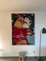 Linnen doek met afbeelding  De Kus Herman Brood, Huis en Inrichting, Ophalen