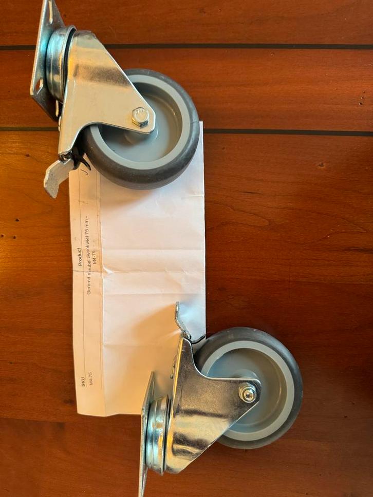 13 Geremde Meubel Zwenkwielen 75mm - Nieuw, Doe-het-zelf en Verbouw, Zwenkwielen, Nieuw, Ophalen of Verzenden