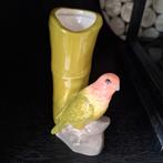 Vaasje bamboe met papagaai, Huis en Inrichting, Woonaccessoires | Vazen, Aardewerk of Porselein, Ophalen of Verzenden, Zo goed als nieuw