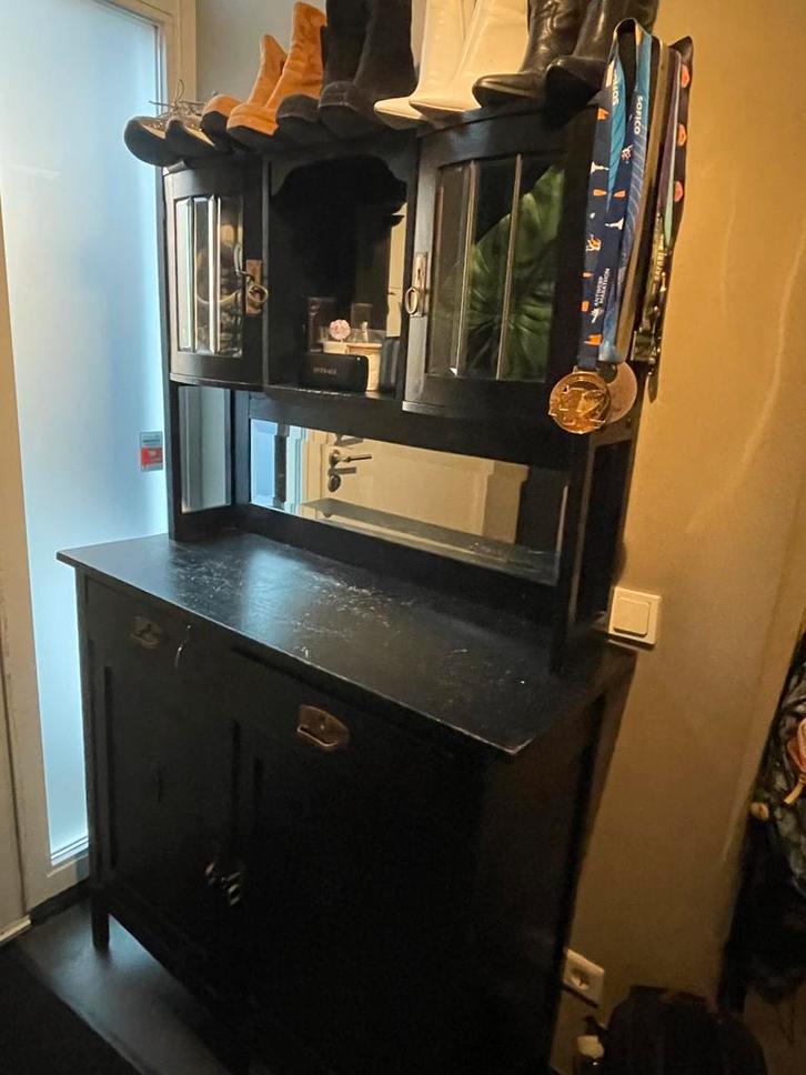 Mooie antieke houten kast 110x187, Huis en Inrichting, Kasten | Buffetkasten, Gebruikt, 200 cm of meer, 100 tot 150 cm, 25 tot 50 cm