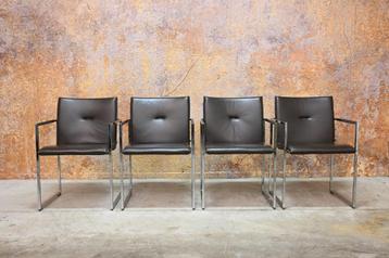 ZGANieuw 4 bruine leren Arco Frame design stoelen beschikbaar voor biedingen