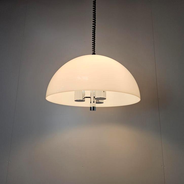 Vintage hanglamp Raak, Huis en Inrichting, Lampen | Hanglampen, Gebruikt, 75 cm of meer, Kunststof, Metaal, Ophalen