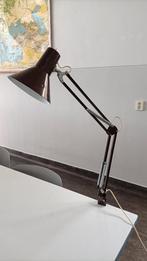 Vintage architectenlamp bruine bureaulamp industrieel design, Huis en Inrichting, Gebruikt, 50 tot 75 cm, Ophalen of Verzenden
