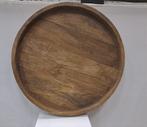Groot houten dienblad - Ø 65 cm, Huis en Inrichting, Ophalen, Schaal, Rond, Zo goed als nieuw