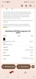 Haar topper midden bruin zascha, Tickets en Kaartjes, Eén persoon, Cadeaubon