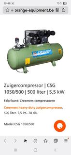 Creemers compressor, 100 liter of meer, Ophalen, Gebruikt, 800 liter/min of meer