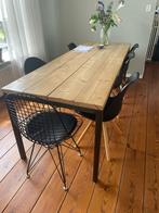 Eettafel eiken 220x80, Huis en Inrichting, Tafels | Eettafels, Ophalen, 200 cm of meer, 50 tot 100 cm, Zo goed als nieuw