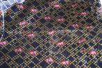 grote lap meerkleurige, gebloemde fluweel, Hobby en Vrije tijd, Stoffen en Lappen, Blauw, 120 cm of meer, Nieuw, Ophalen of Verzenden