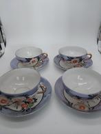 Set van 4 kop-en schotels dun Japans porselein, Antiek en Kunst, Antiek | Servies los, Ophalen of Verzenden