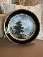 Puntgaaf porselein wandbord handgeschilderd, Ophalen of Verzenden