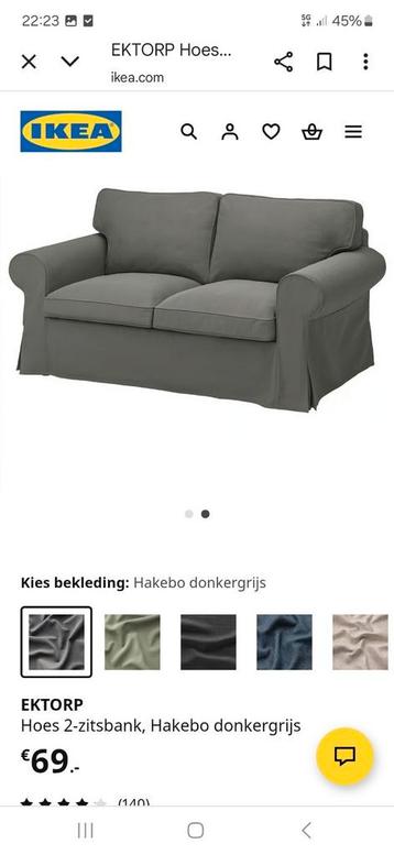 Hoezen ikea ektorp grijs 3 2 plus fauteuil - afbeelding 2
