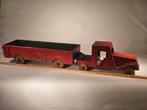 Houten Speelgoed Vrachtwagen met Oplegger - 1950, Antiek en Kunst, Antiek | Speelgoed, Ophalen of Verzenden