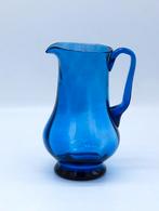 Vintage schenkkan blauw handwerk., Ophalen of Verzenden