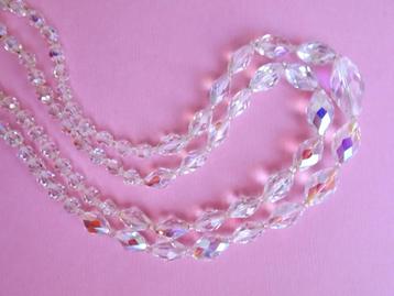 jwg Vintage 50s aurora borealis glas kristal kralen ketting beschikbaar voor biedingen