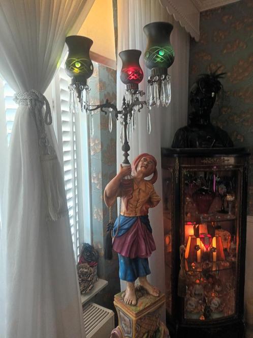 Zeldzaam antieke  unieke grote beeldlamp, Antiek en Kunst, Antiek | Keramiek en Aardewerk, Ophalen