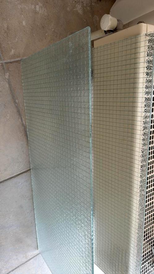 4 bovenlichters voor in deurkozijn met draadstaal, Doe-het-zelf en Verbouw, Platen en Panelen, Gebruikt, Overige materialen, Ophalen