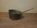Antiek grote koperen pan met smeedijzeren handvat, Antiek en Kunst, Ophalen of Verzenden, Koper