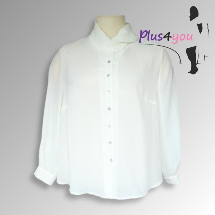 30592 Zgan Mooie ecru blouse Canda mt 48  K14, Kleding | Dames, Grote Maten, Zo goed als nieuw, Blouse of Tuniek, Beige, Ophalen of Verzenden