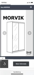 Ikea Morvik kast schuifdeuren en spiegel, Huis en Inrichting, Kasten | Kledingkasten, Ophalen, Gebruikt, 100 tot 150 cm, 200 cm of meer