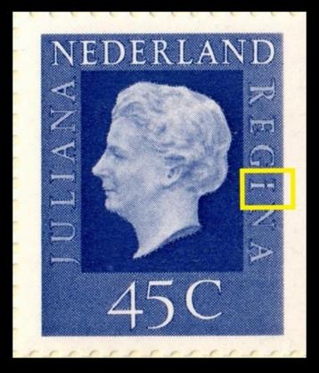 Ned. NVPH PB 16b met plaatfout streep door de I van REGINA beschikbaar voor biedingen
